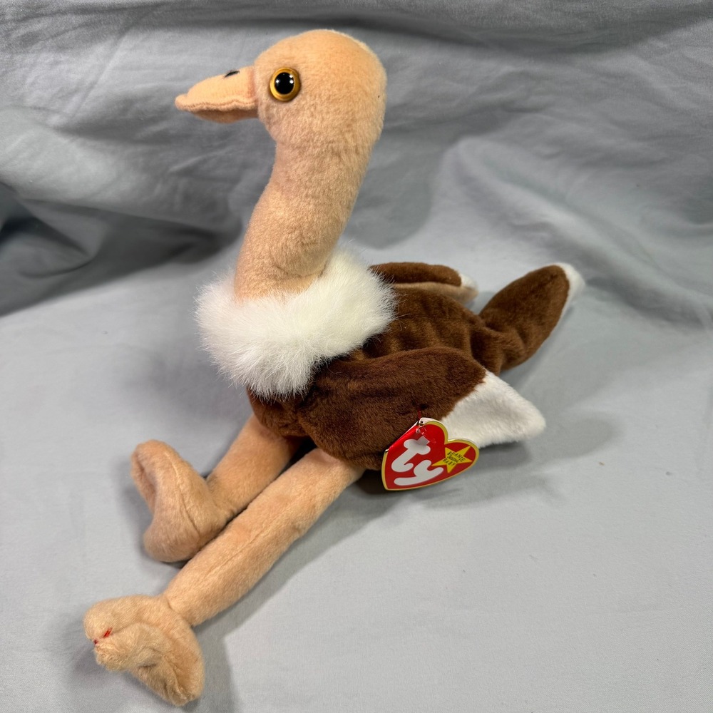 Ty Beanie Babies Stretch Ostrich Plush Toy 1997 With‎ Tags